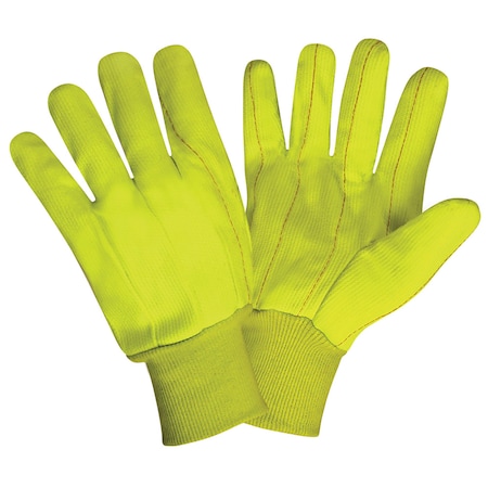 Cordova Canvas, Knit Wrist, Corded, Double Palm, Hi-Vis Yellow, 12PK 2820CD
